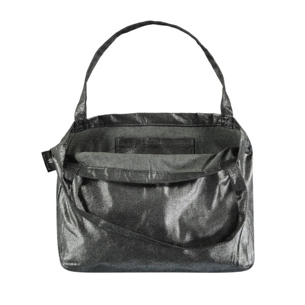 Wallabag Metallic Denim Silver Black