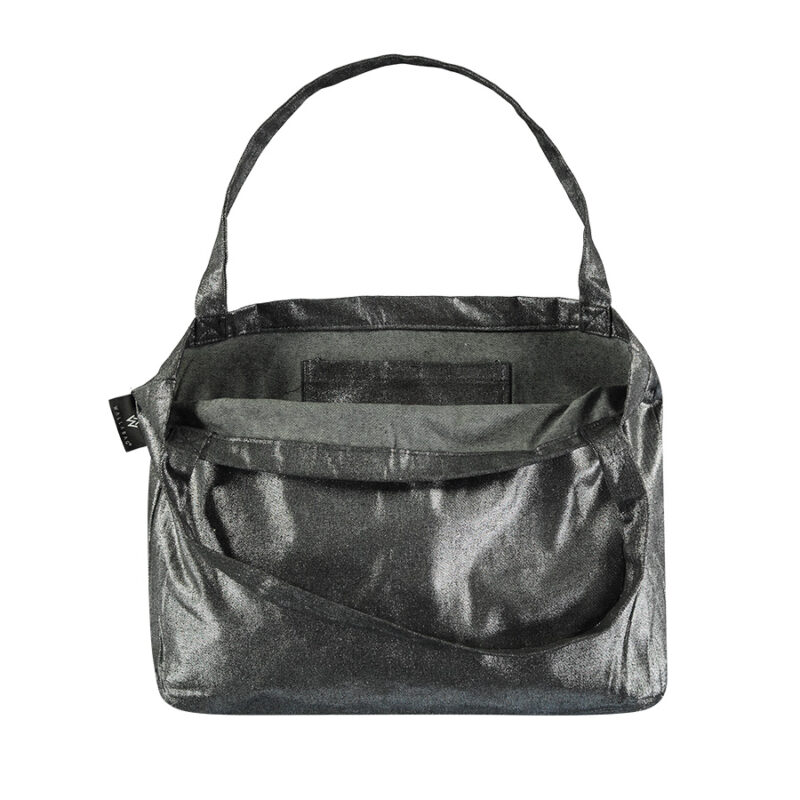 Wallabag Metallic Denim Silver Black