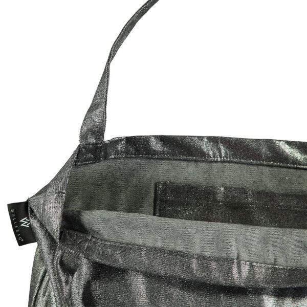 Wallabag Metallic Denim Silver Black