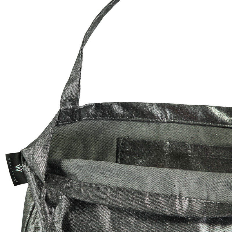 Wallabag Metallic Denim Silver Black