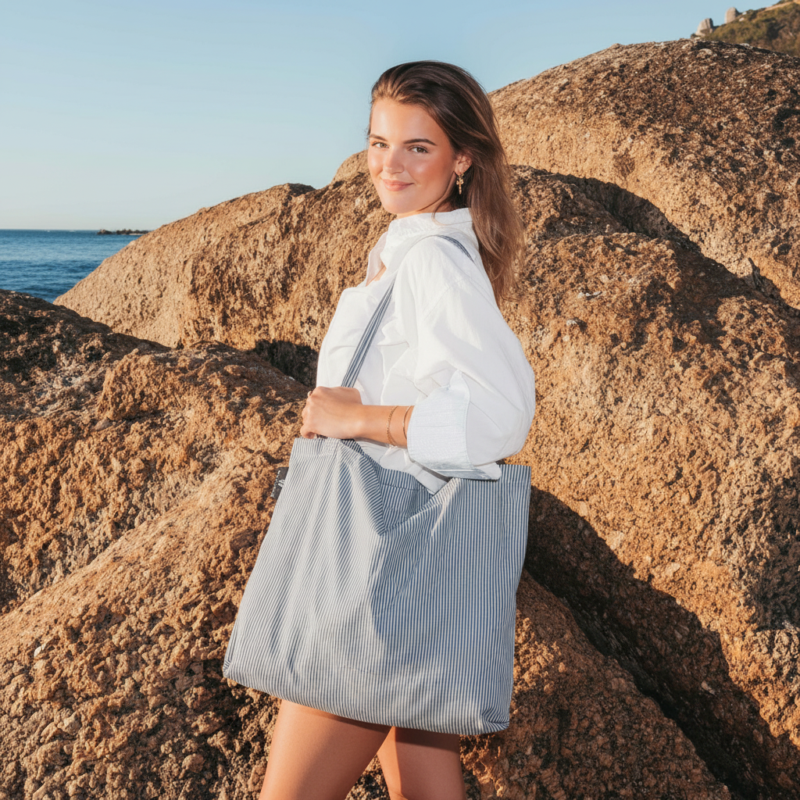 Wallabag Summer Stripe Dark Blue